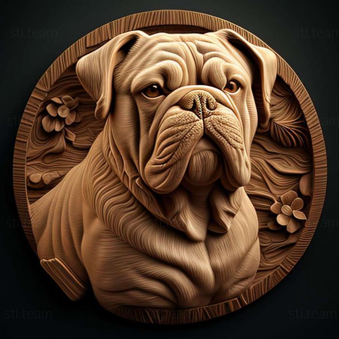 3D model Continental Bulldog dog (STL)